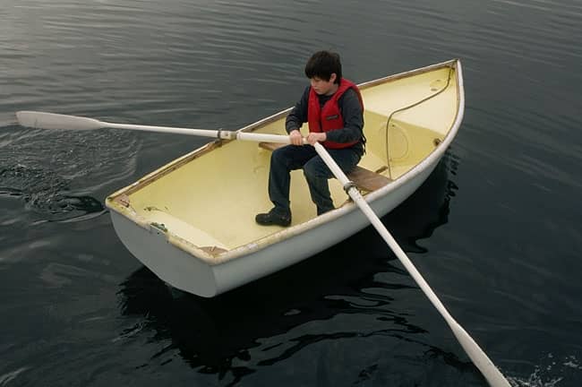 Michael in dinghy