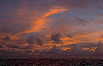 Offshore sunset